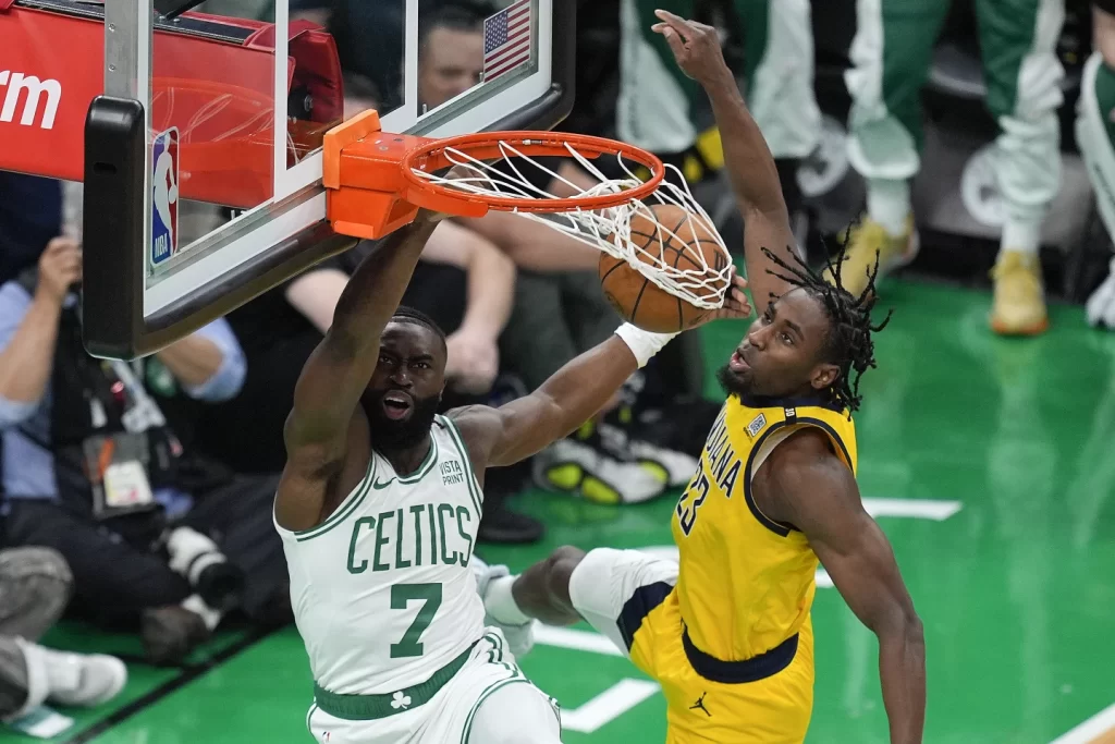 Tatum scores 36, Brown hits 3 to force OT as Celtics edge Pacers 133-128 in Game 1 of East finals - Seasports