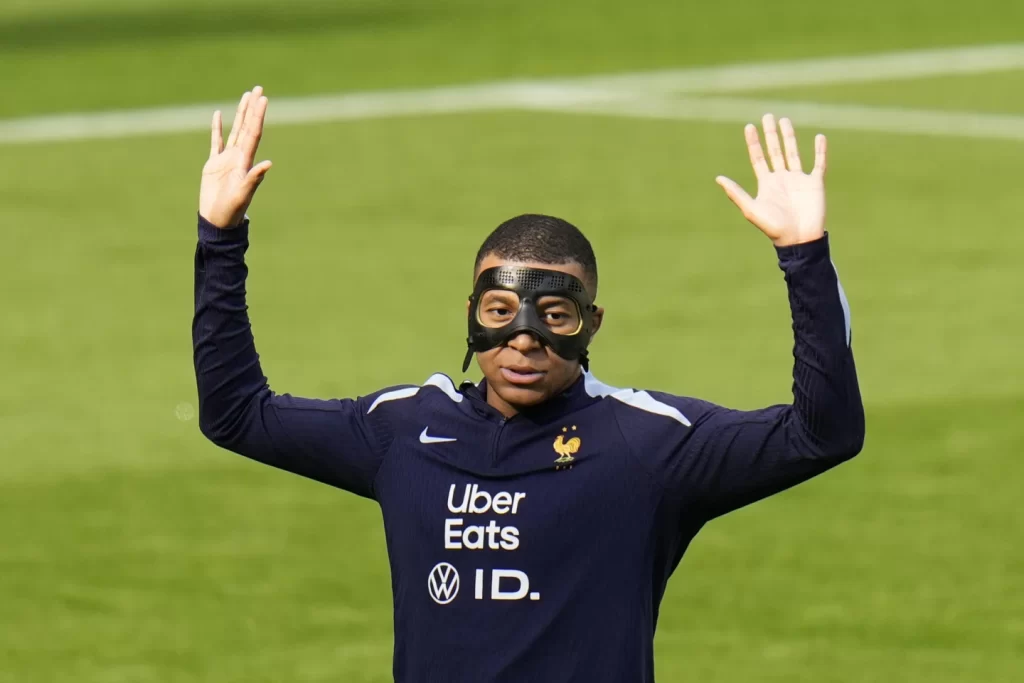 Mbappé Adapts to Mask Ahead of Key Euro 2024 Clash - Seasports